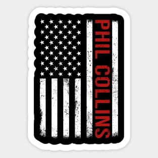 Graphic Phil Collins Proud Name US American Flag Birthday Gift Sticker